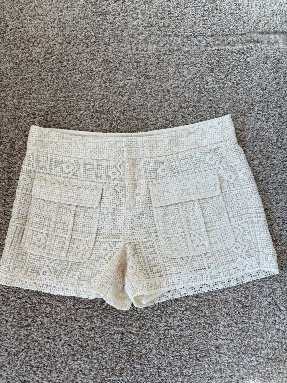Joie Cream Lace Pocket Shorts